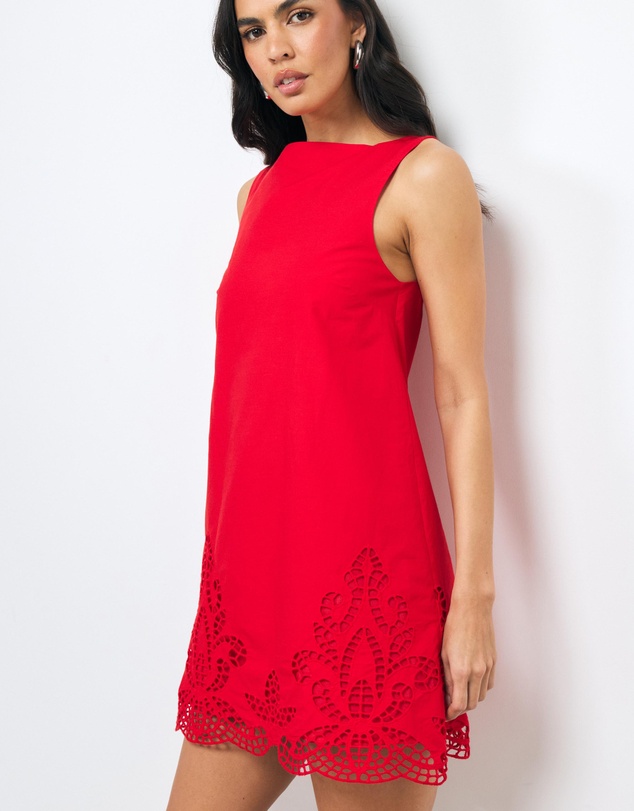 AERE - Elke Embroidered Mini Dress