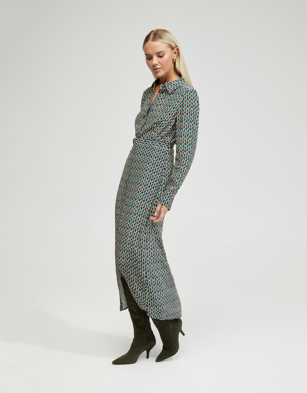 Oxford - Dianne Zigzag Print Shirt Dress