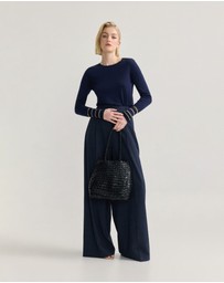 Oxford - Raven Metallic Stripe Knit