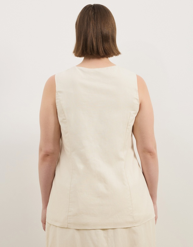 Atmos&Here Curvy - Heidi Linen Longline Vest