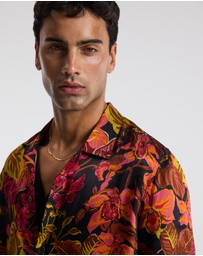 Calibre - Tropic Noir Camp Collar Shirt Rust