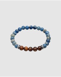 Kuzzoi - ICONIC EXCLUSIVE - Bracelet Agate Tiger's Eye Stone Bracelet in 925 Sterling Silver