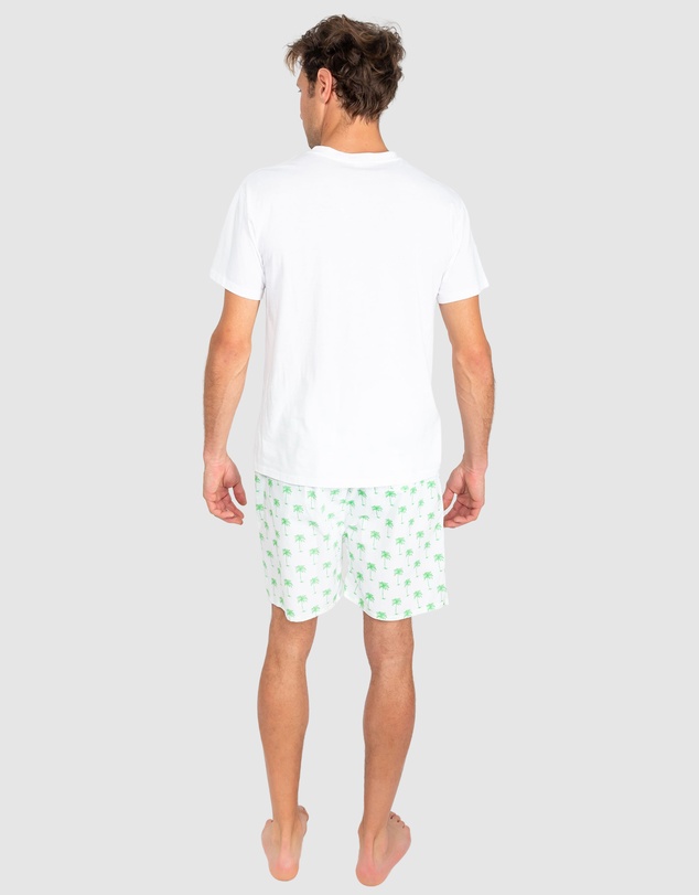Sant And Abel - Men's Green Palm Tree Sleep Shorts