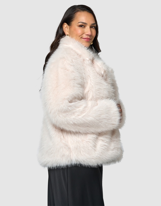 Pink Dusk by Curve Project - Seductive Charm Faux Fur Coat