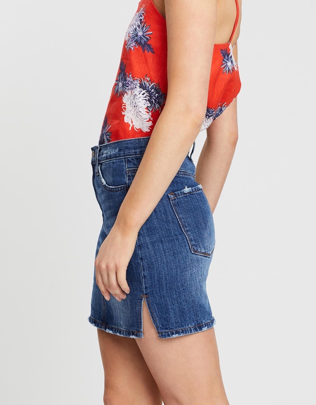 White By FTL - Austin Denim Skirt