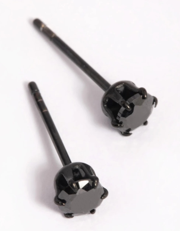Lovisa - Matte Black Surgical Steel Stud Earrings