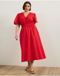 Atmos&Here Curvy - Jasmine Linen Blend Midi Dress