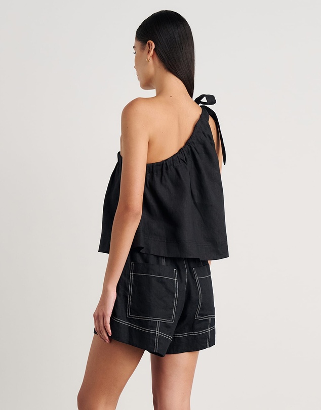 Jag - Ariel One Shoulder Linen Top