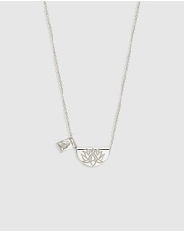 By Charlotte - Silver Lotus and Little Buddha Short Necklace