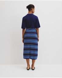 Country Road - Australian Merino Stripe Polo Knit Dress