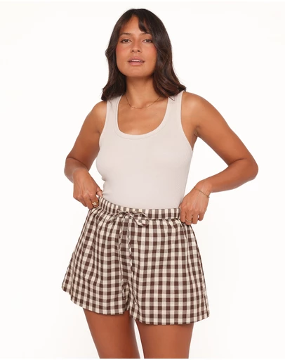 Petal & Pup - Rory Shorts - Brown Gingham
