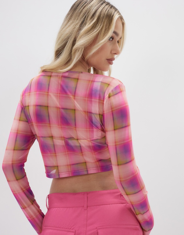 Dazie - Thinkin About You Mesh Crop Top