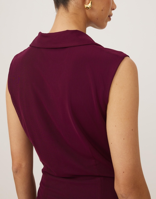 Tussah - Sleeveless Jersey Button Up Top