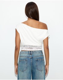 Dazie - Bianka Off Shoulder Lace Top