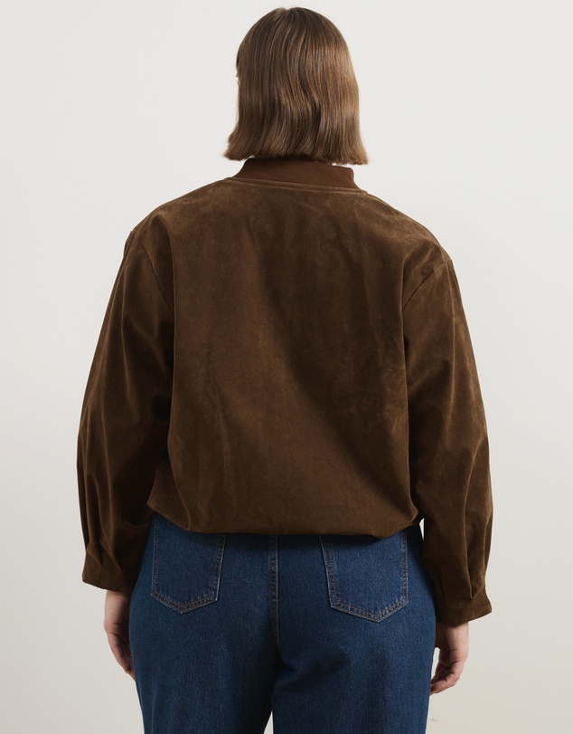Atmos&Here Curvy - Ruby Faux Suede Bomber Jacket