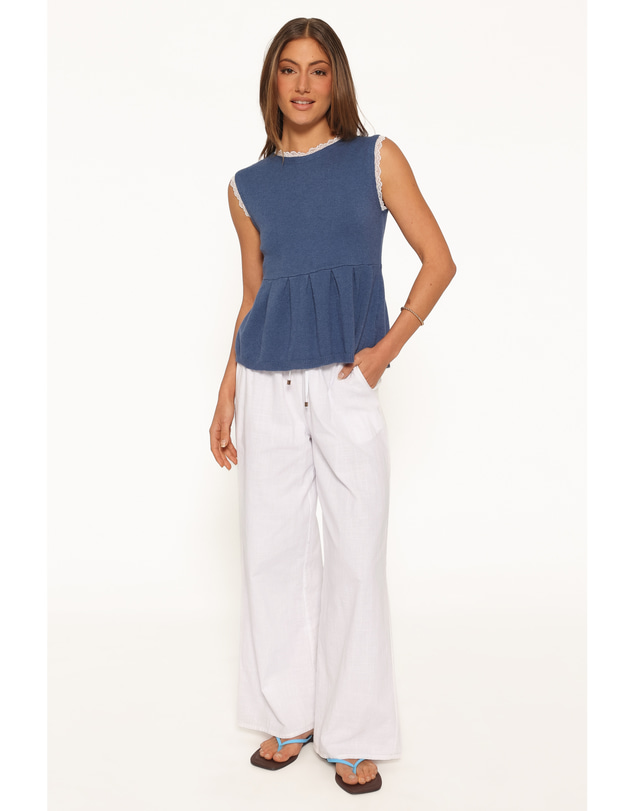 Petal & Pup - Zivia Knit Peplum Top - Blue