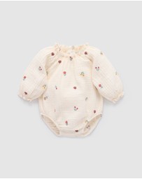 Purebaby - Embroidered Bodysuit -Kids-Babies