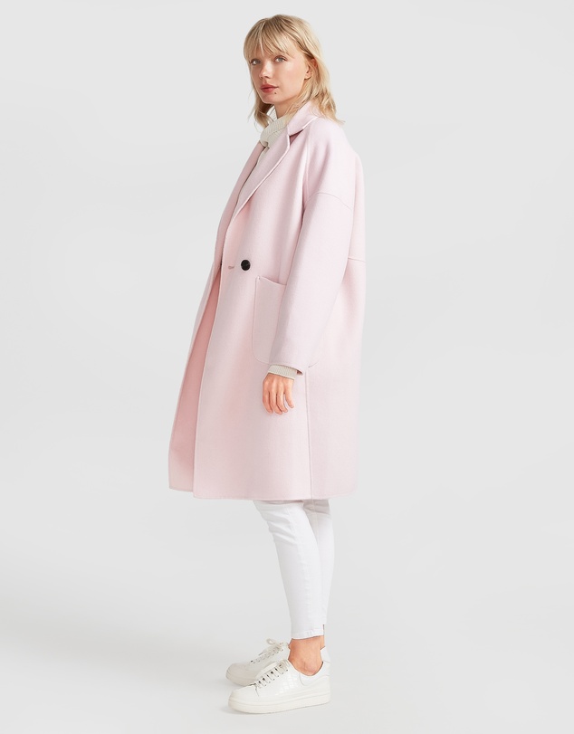 Belle & Bloom - Publisher Double-Breasted Wool Blend Coat