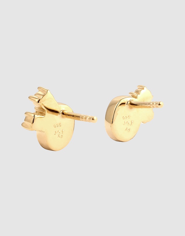 Elli Jewelry - Crystal Oval Stud Earrings in Gold-Plated 925 Silver