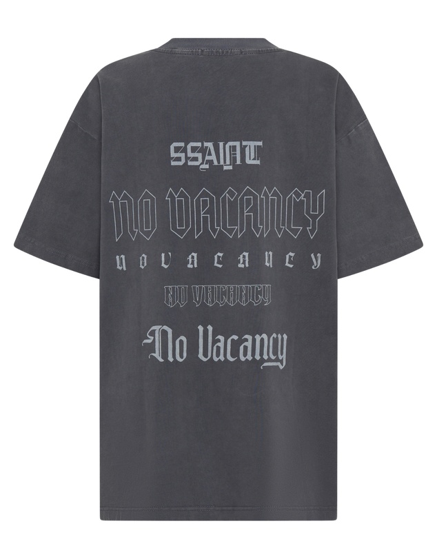 SSAINT - No Vacancy Tee Charcoal Acid Wash
