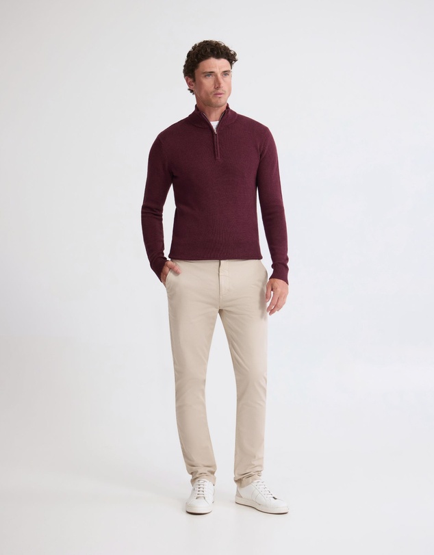 Oxford - Robert Zip Neck Knit Pullover