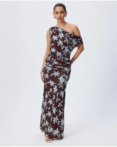 Tussah - Fiorella Off The Shoulder Printed Maxi Dress