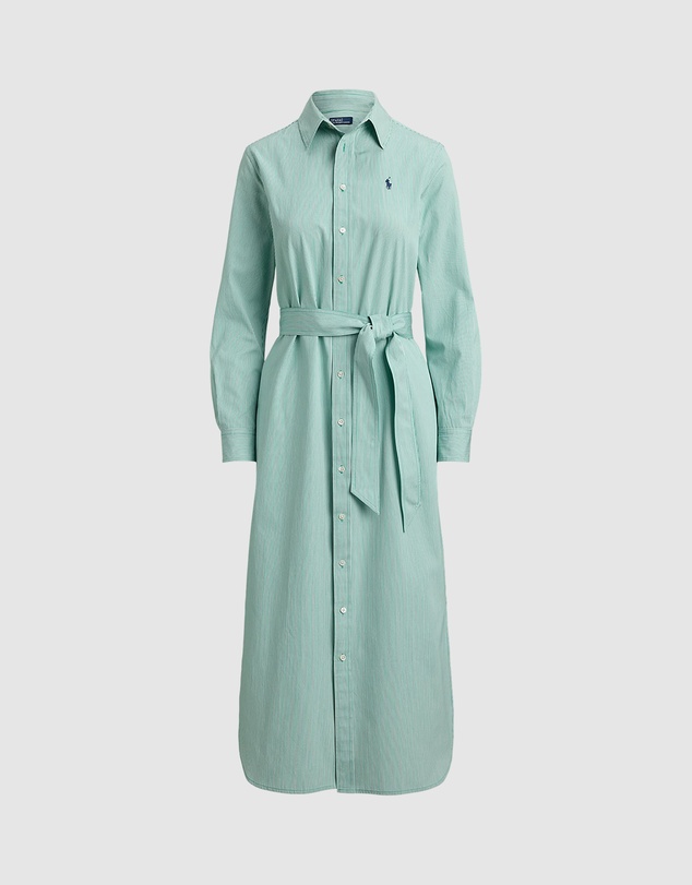 Polo Ralph Lauren - Belted Striped Cotton Shirtdress - The ICONIC Exclusive
