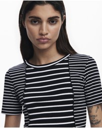 Desigual - Uneven striped T-shirt