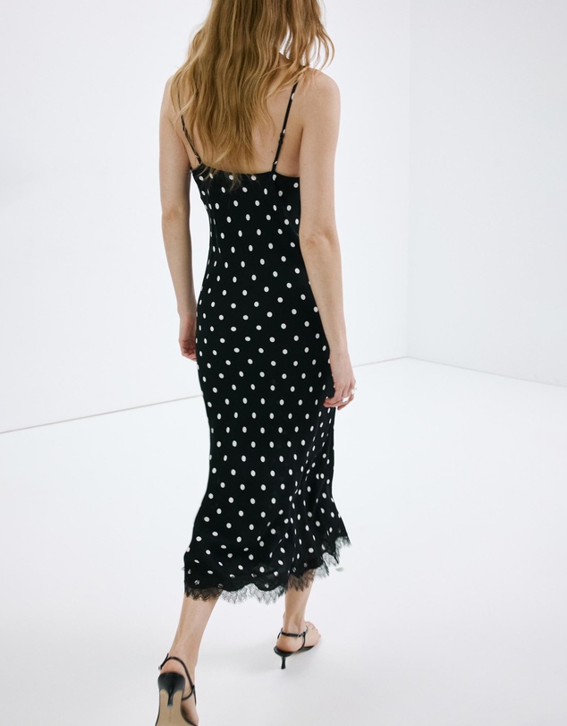 M.N.G - Polka Dot Dress With Lace Detail