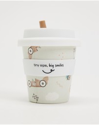 itti bitti - Reusable Baby Cino Cup with 2 Straws - Zoom Zoom Race Car