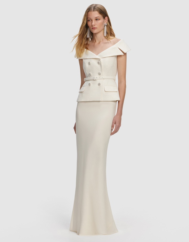 Self Portrait - Boucle Maxi Dress