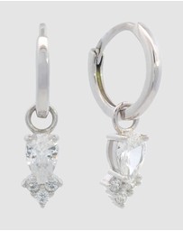 Georgini - GEORGINI MIDNIGHT VELVET ASTERIA HOOP EARRINGS SILVER