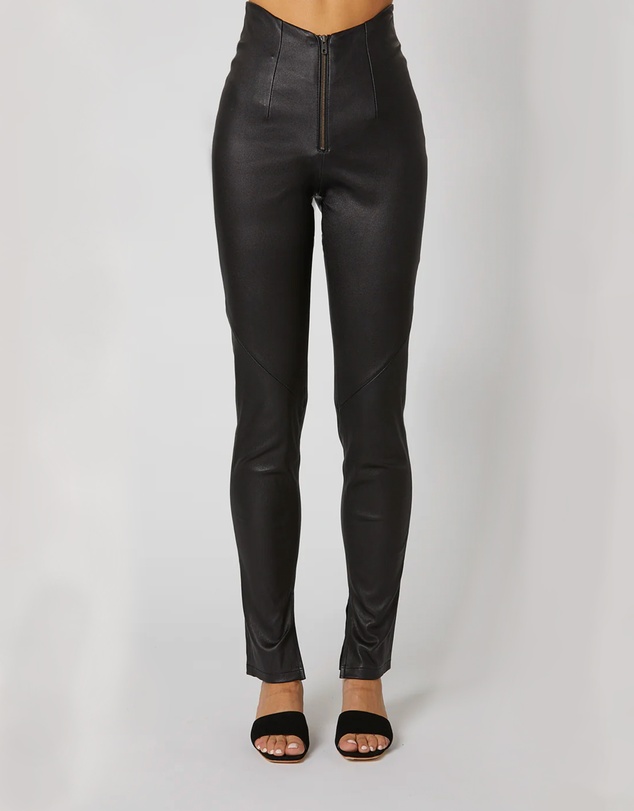 Winona - Panthera Zip Front Leather Pant