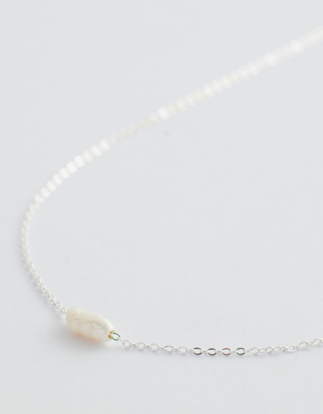 SAINT VALENTINE - Cielo Single Pearl Necklace - Silver