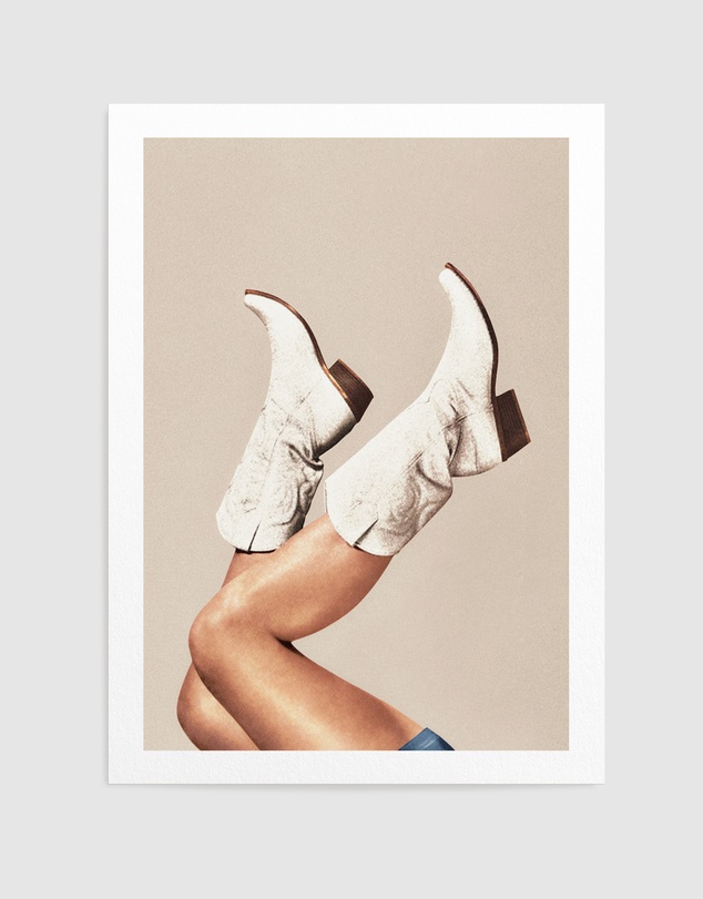 Olive et Oriel - These Boots - Neutral / Beige by Vertigo Artography Art Print