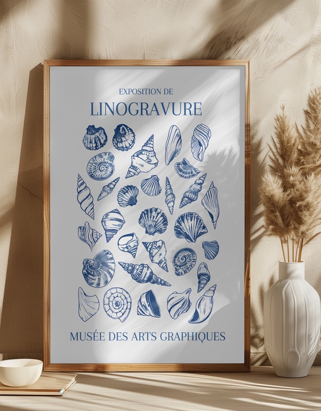 Olive et Oriel - Lino Seashell Art Market by Jolly And Dash Art Print