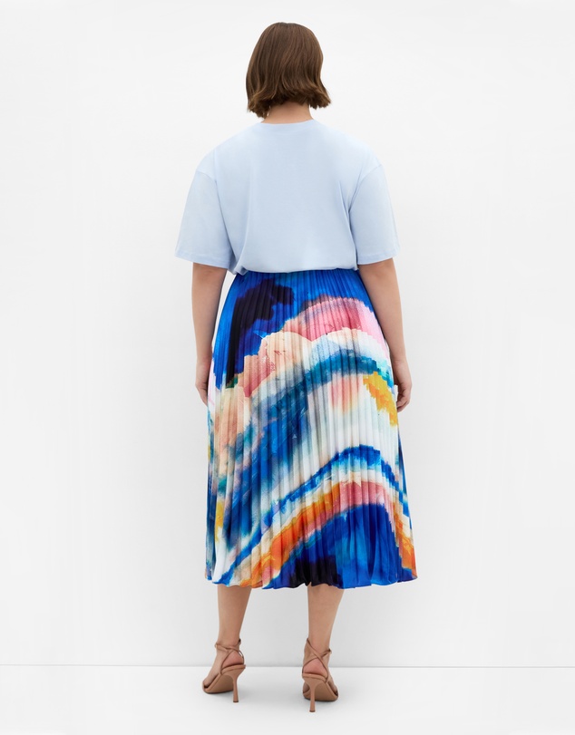 City Chic - Celina Facet Print Pleat Skirt