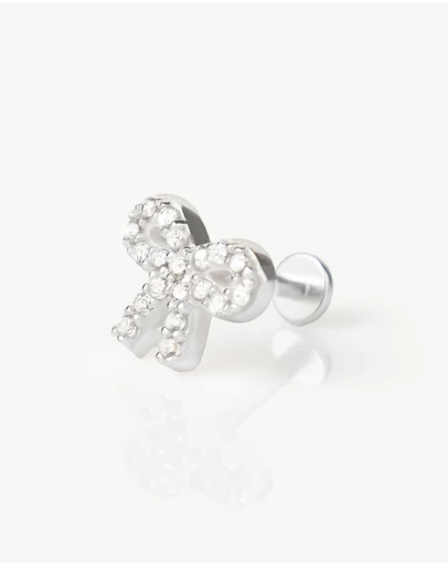 Wanderlust + Co - Bow Pave Flat Back Earring