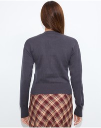Dazie - Ashley Double Knit Zip Cardigan