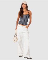 EDIKTED - Gretta Striped Ribbed Tank Top