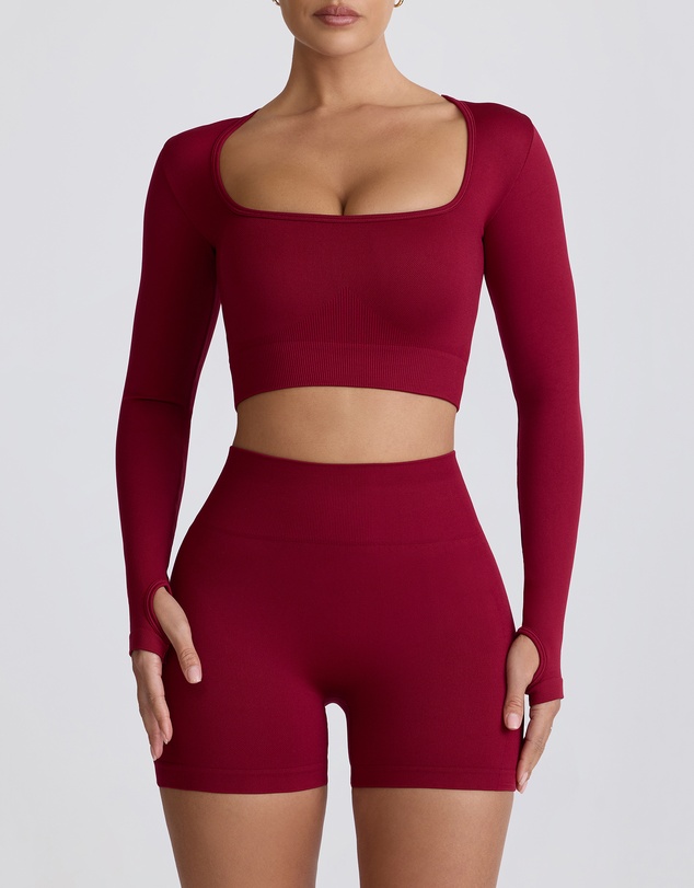 BO+TEE - Super Sculpt Seamless Long-Sleeve Crop Top