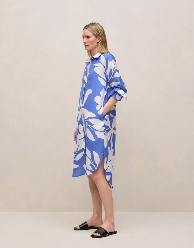Trenery - Marea Relaxed Shirt Dress in Vivid Blue