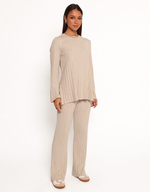 Petal & Pup - Silvie Long Sleeve Knitted Set - Oatmeal