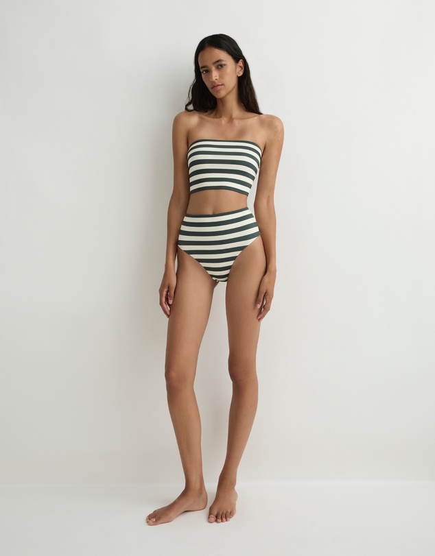 BONDI BORN - Stella Bikini Top - Forest Stripe (Embodee™)