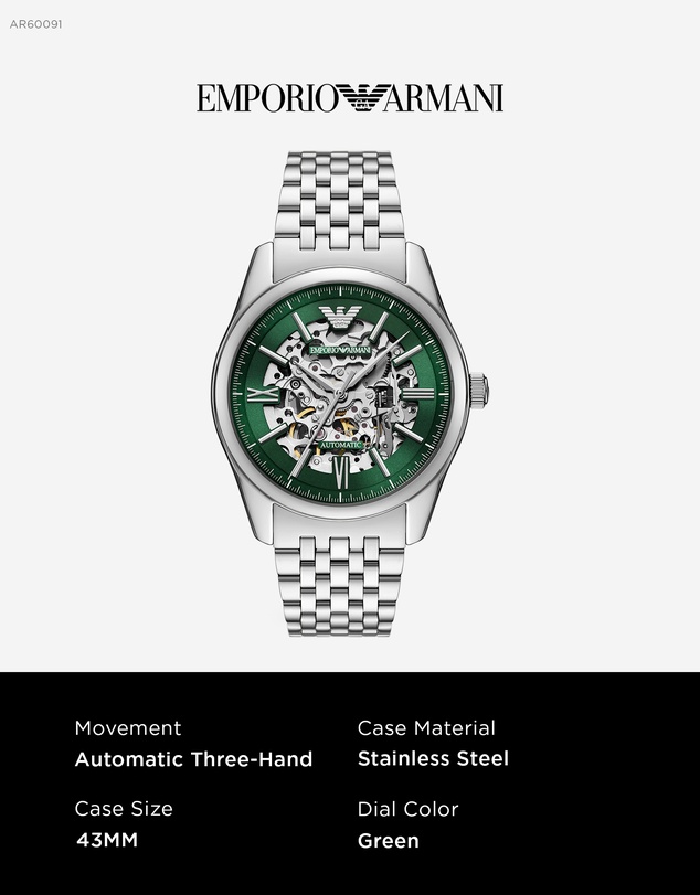 Emporio Armani - Silver Tone Analogue Watch