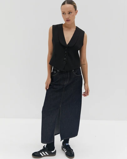 Style Addict - Nikki Denim Midi Skirt