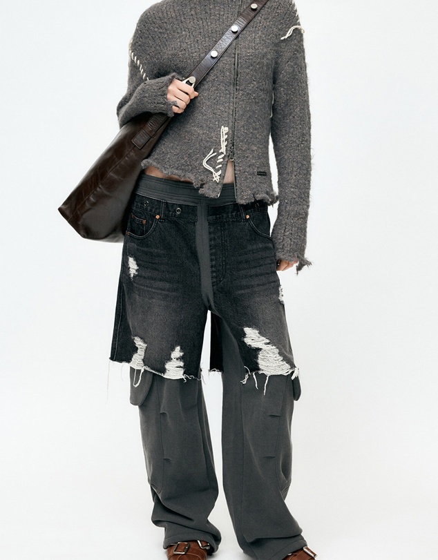 Andersson Bell - Rugged Denim-Inset Sweatpants - Unisex