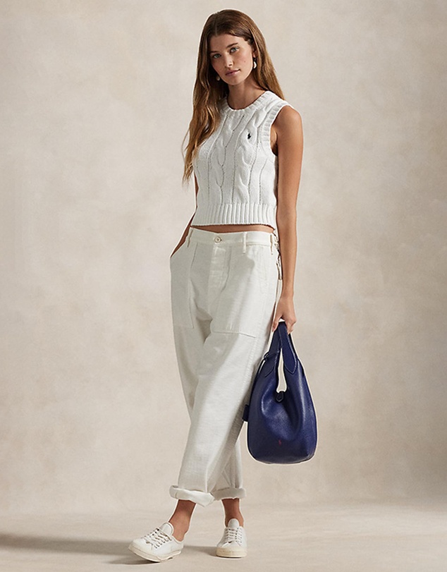 Polo Ralph Lauren - Cable-Knit Cotton Cropped Vest
