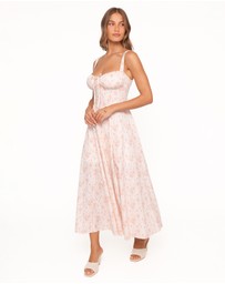 Petal & Pup - Wisteria Midi Dress - Peach Ditsy Floral