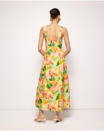 AERE - Emina Linen Beaded Midi Dress